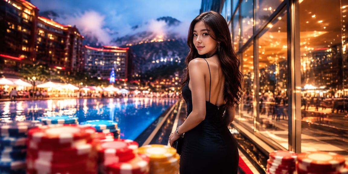 A luxurious casino atmosphere at Genting Highlands with a Malaysian-style poker table